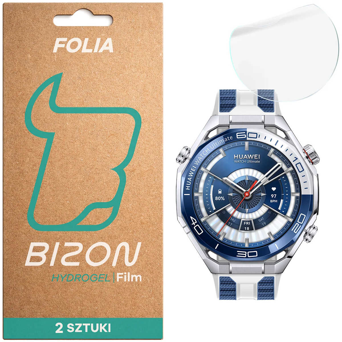 Folia hydrożelowa Bizon Watch Film Hydrogel Duo dla Huawei Watch Ultimate 2